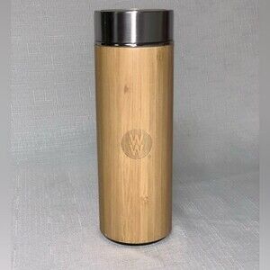 Weight Watcher Bamboo Tumbler Double Mounted Stainless Steel Hot Cold Coffee Tea